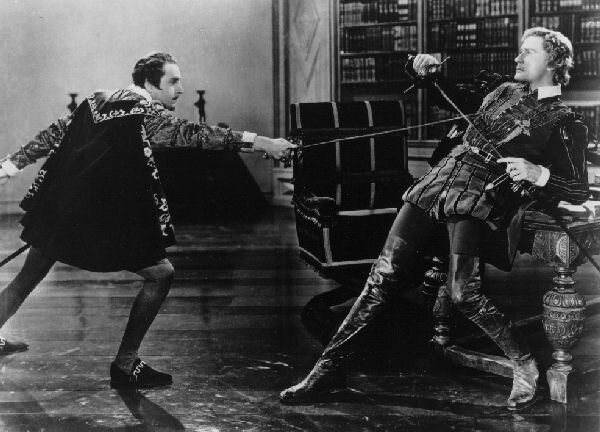 Thorpe & Lord Wolfingham (Henry Daniell) in the climactic duel